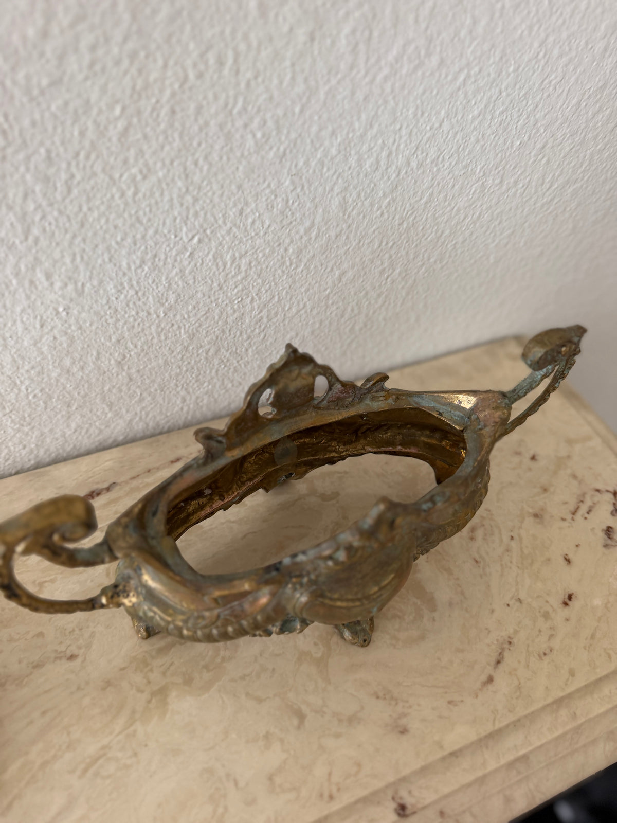 Antique Jardinière, Plateau, Flower Frog Set