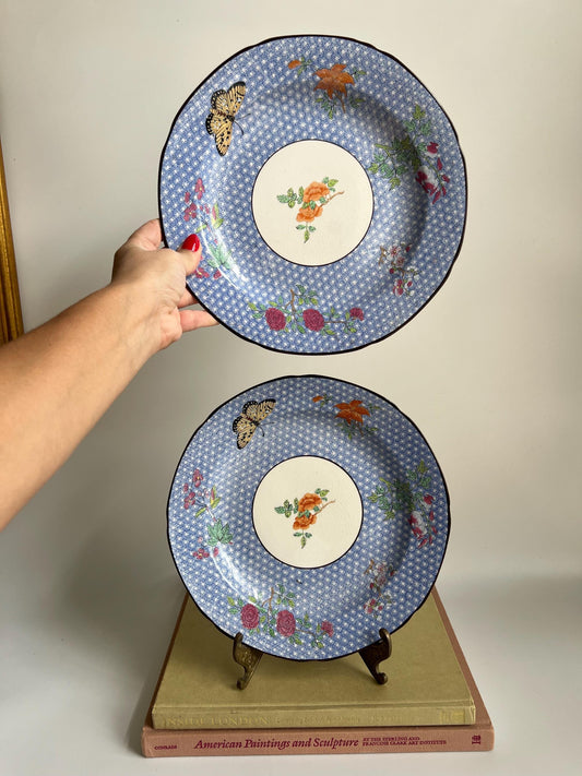 Cornelia Mottadeh Blue Lattice Butterfly Plate