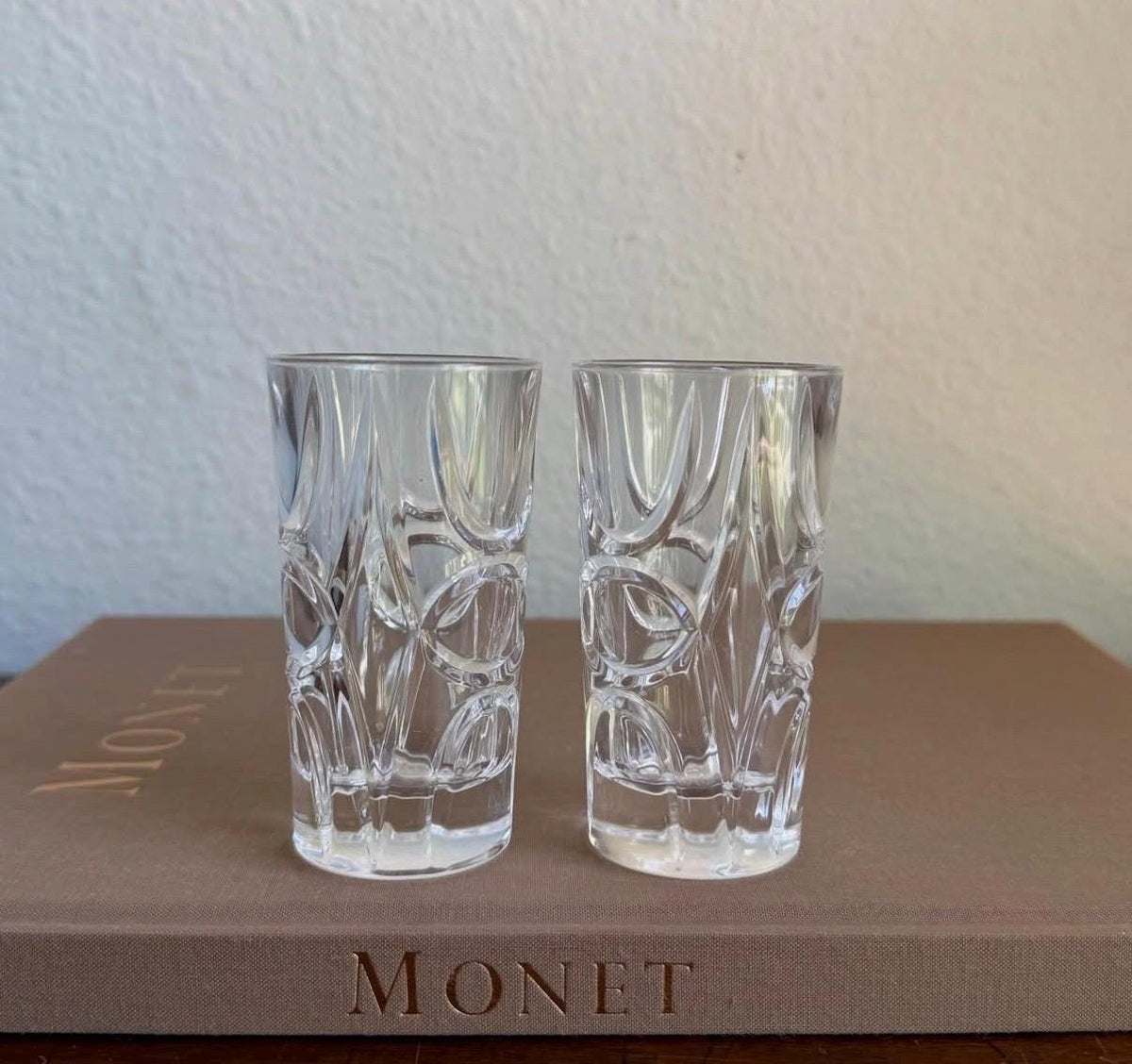 Pair of Ralph Lauren Crystal Shot Glasses// RL shot glass